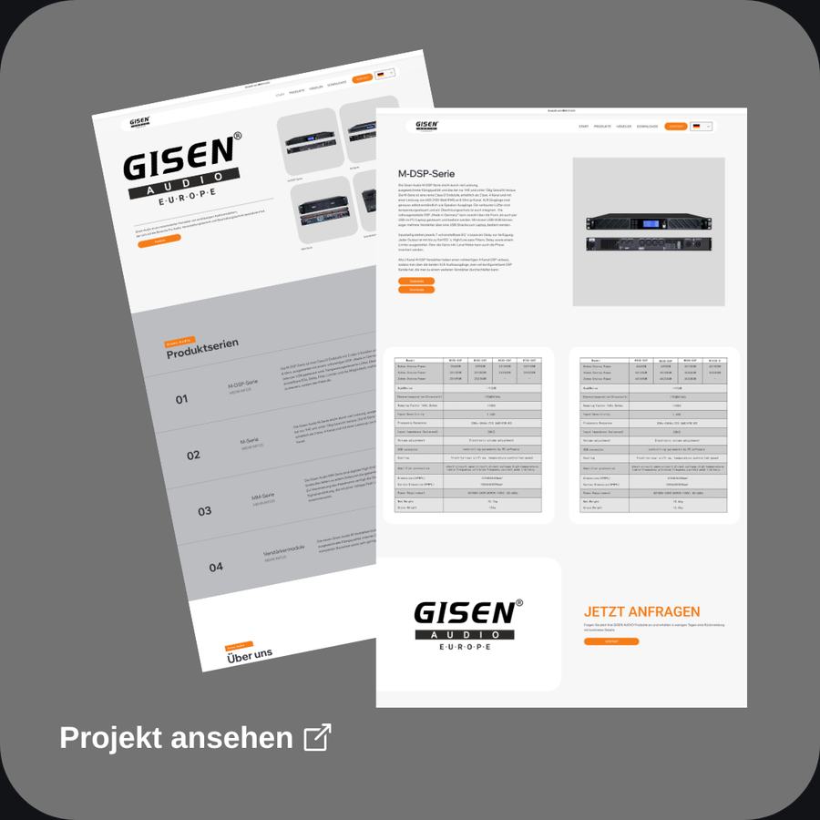 Webseite für einen Handwerksbetrieb