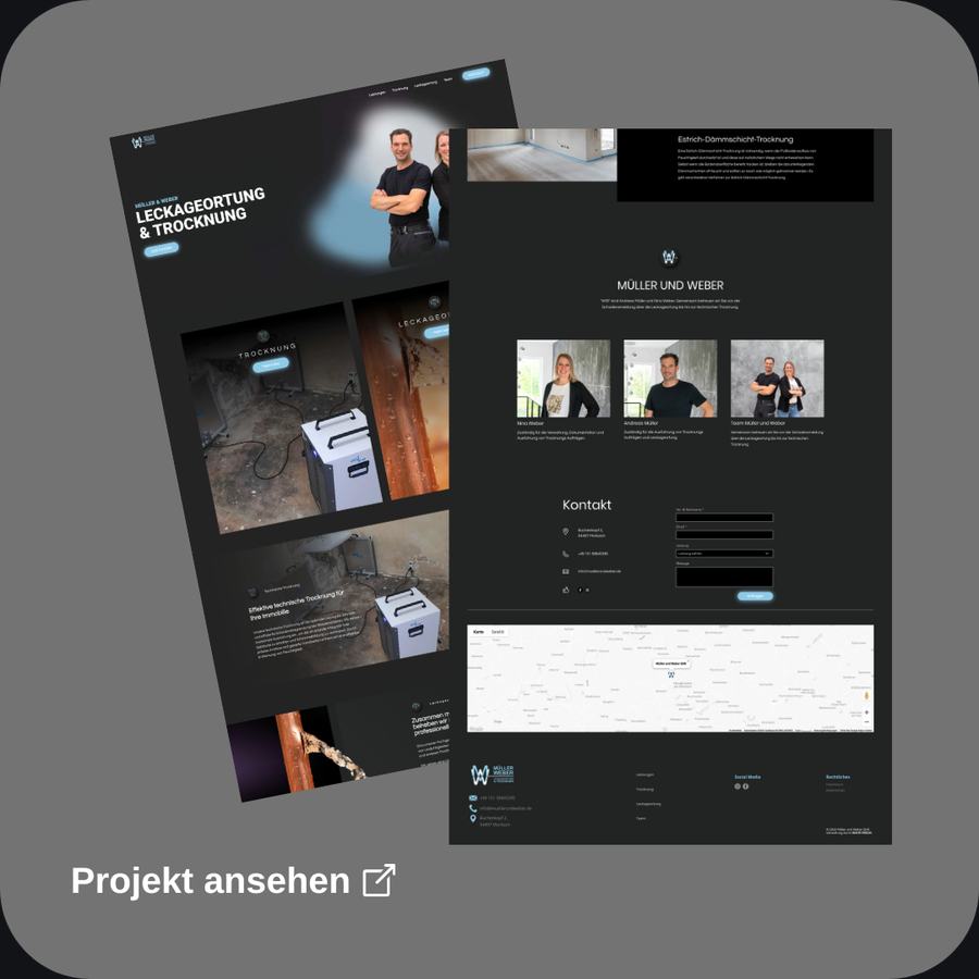 Webseite für einen Handwerksbetrieb