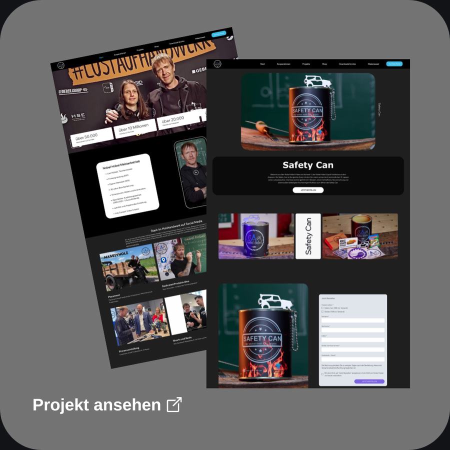 Webseite für einen Handwerksbetrieb