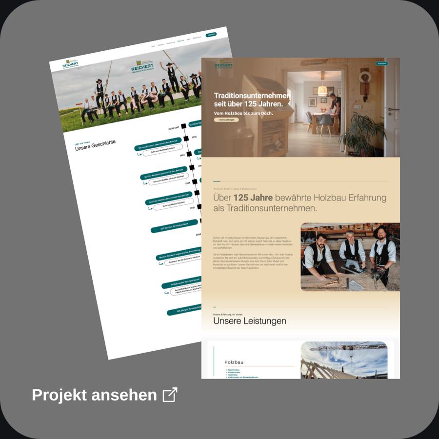 Webseite für die Zimmerei Reichert