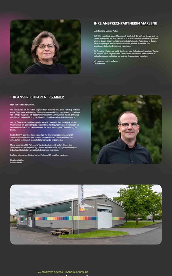 Webseite eines Handwerksbetriebs