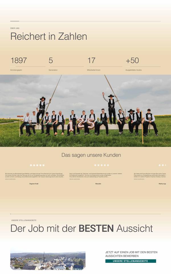 Webseite der Zimmerei Reichert